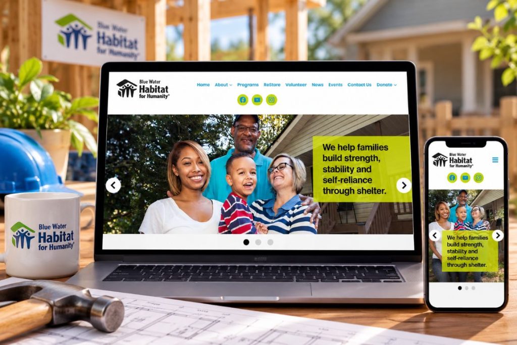 Blue Water Habitat Website Mockup