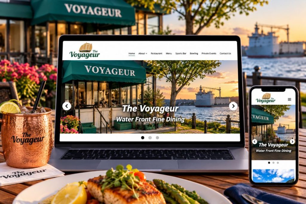 The Voyageur Waterfront Website Mockup
