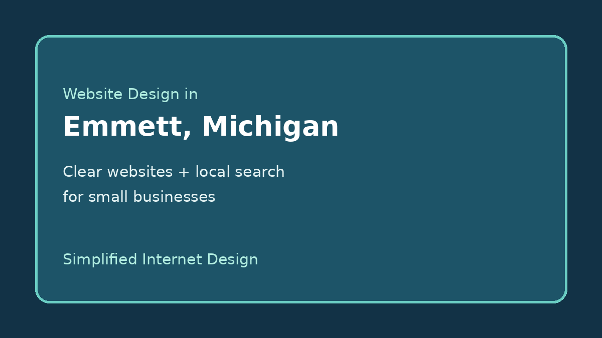 Website design Emmett MI for small businesses