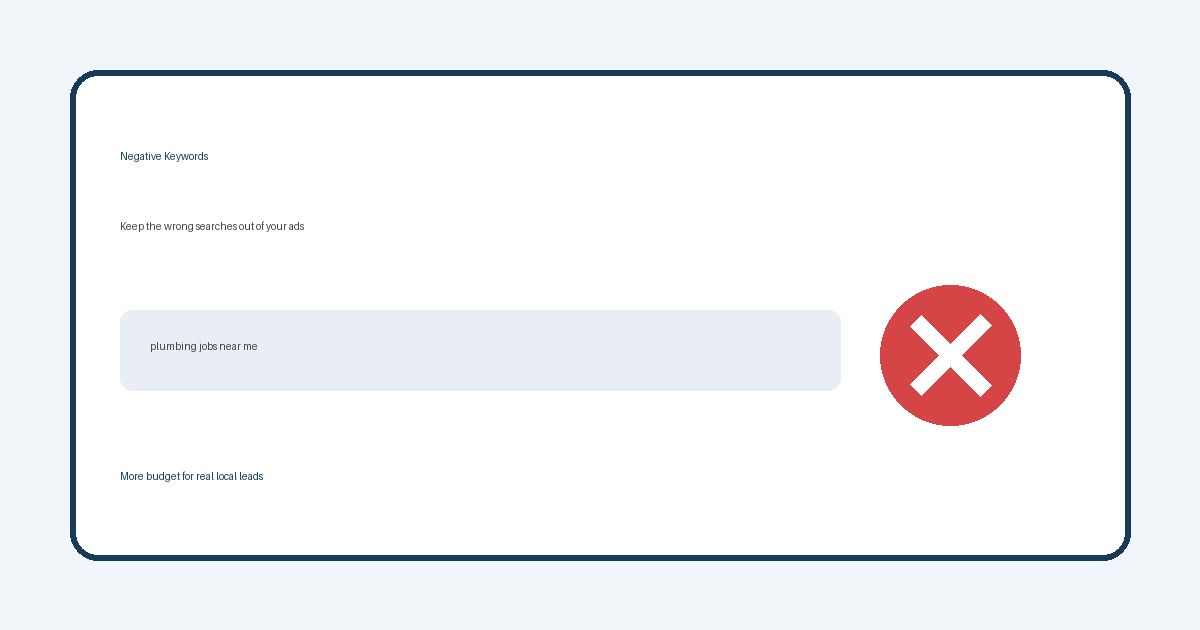 Negative keywords filter irrelevant Google Ads searches