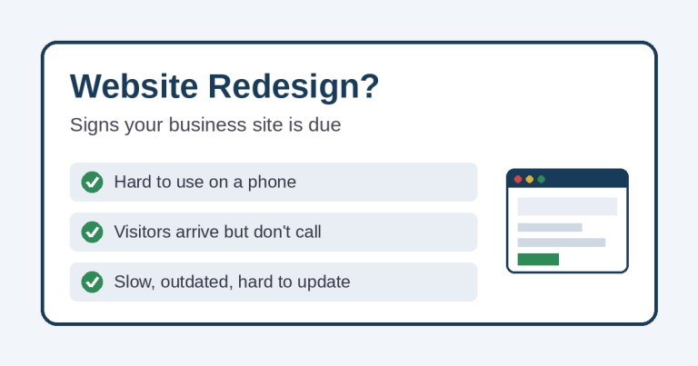 Website redesign signs checklist for small business websites
